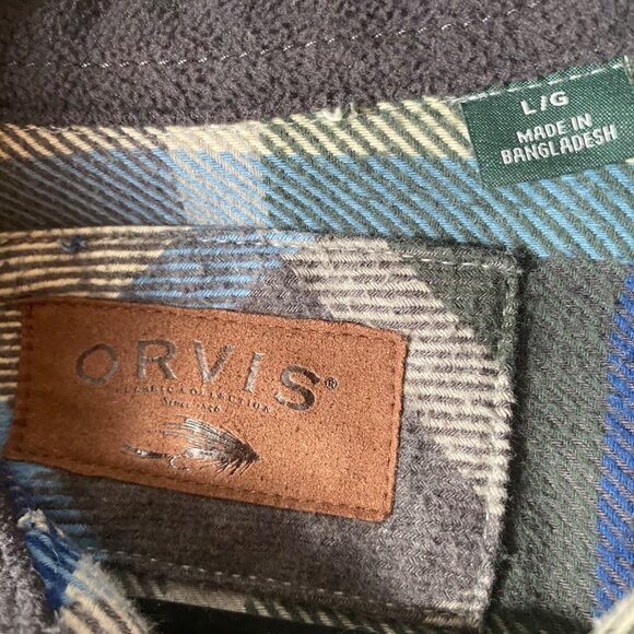 Orvis Pine Street Blue Green Plaid Button-Up Shirt Shacket Jacket Men L - Picture 4 of 9